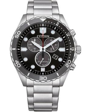 Vyriškas Sportinis Japoniškas Elektroninis, Solar Rodyklinis Watch Chronograph CITIZEN AT2568-82E Juodas Dial 41.5mm