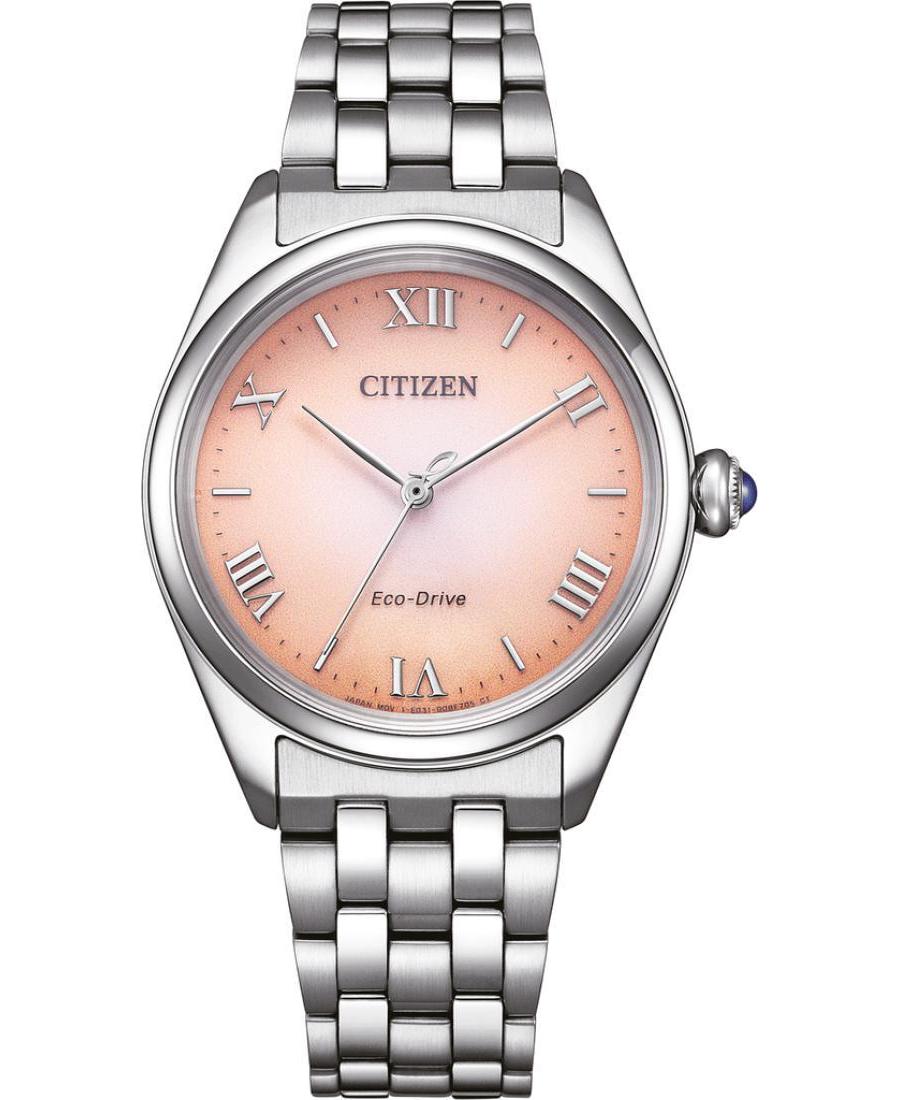 Women Classic Japan Eco-Drive Analog Watch CITIZEN EM1140-80X Pink Dial 33mm