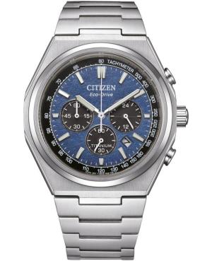 Men Classic Japan Quartz Analog Watch Chronograph CITIZEN CA4610-85L Blue Dial 42.5mm