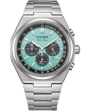 Vyriškas Sportinis Japoniškas Elektroninis, Solar Rodyklinis Watch CITIZEN CA4610-85M Mėlyna Dial 42.5mm