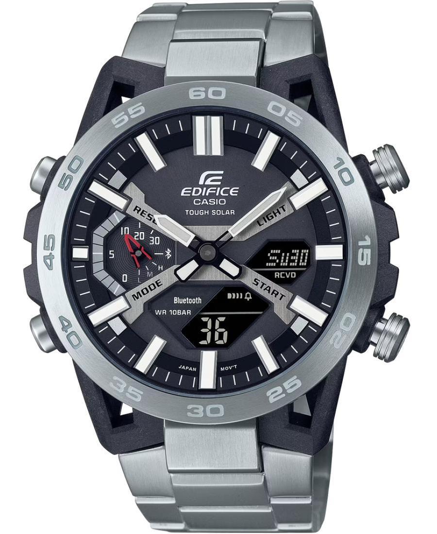 Men Classic Sports Japan Eco-Drive Digital Watch Timer CASIO ECB-2000D-1AEF Silver Dial