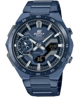 Mężczyźni klasyczny Funkcjonalny Japonia bateria słoneczna cyfrowe Zegarek Timer CASIO ECB-2200CB-2AEF Niebieska Wybierz 48mm