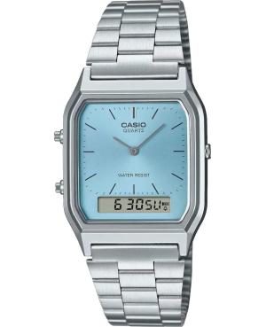 Mężczyźni Japonia kwarcowy cyfrowe Zegarek Budzik CASIO AQ-230A-2A1MQYES Niebieska Wybierz 28mm