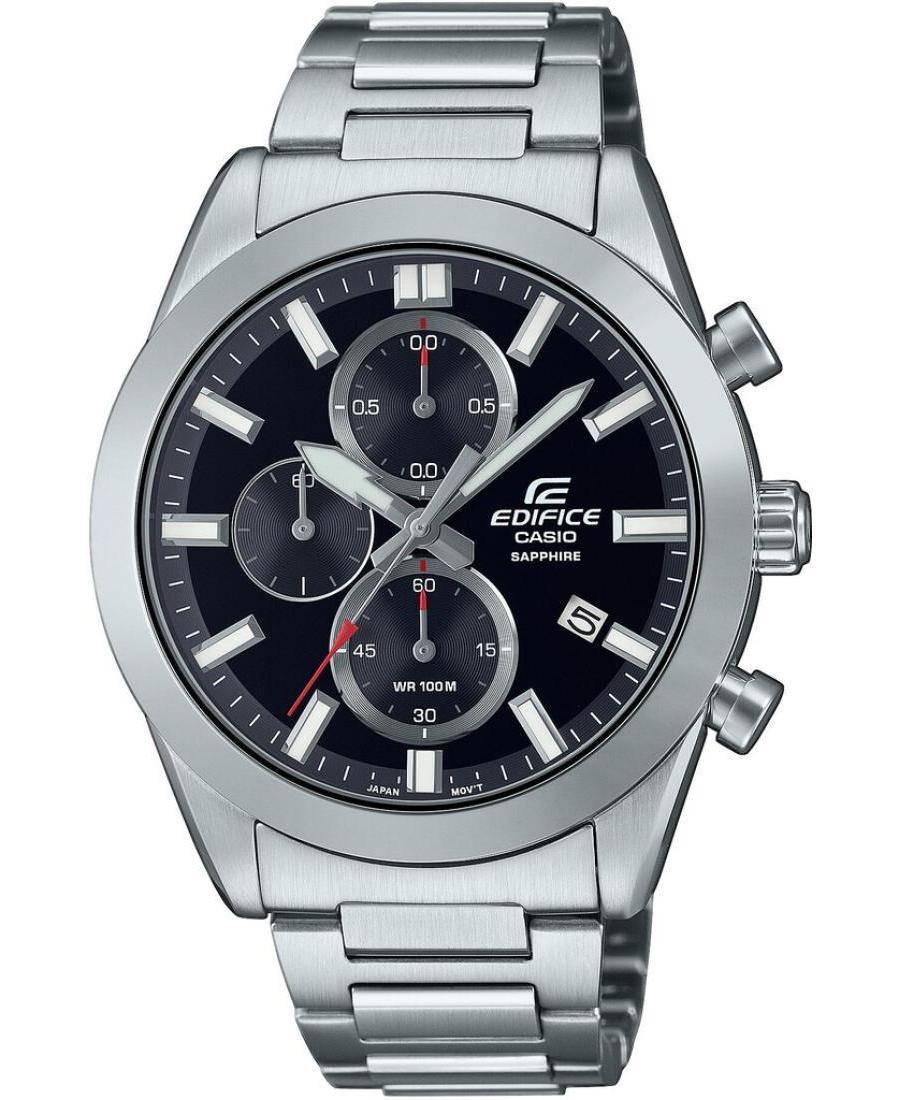 Men Klassisch Japan Quartz Analog Watch Chronograph CASIO EFB-710D-1AVUEF Schwarz Dial 41mm