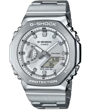 Men Sports Functional Diver Japan Quartz Digital Watch Timer CASIO GM-2110D-7AER G-Shock Silver Dial