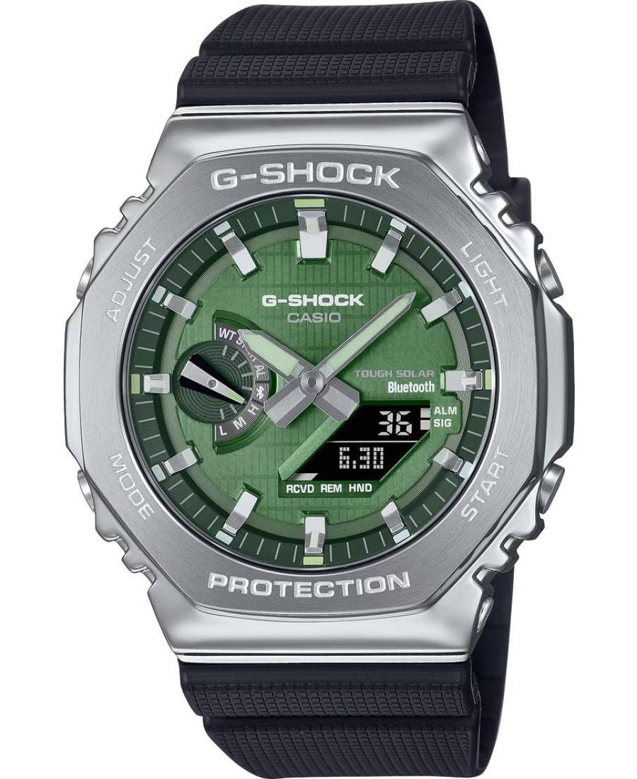 Мужские Спортивные Многофункциональные Дайверские Японские Eco-Drive Цифровой Часы Timer CASIO GBM-2100A-1A3ER G-Shock Зелёный Ц