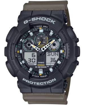 Men Sports Functional Diver Japan Quartz Digital Watch Timer CASIO GA-100TU-1A3ER G-Shock Multicolor Dial 51mm