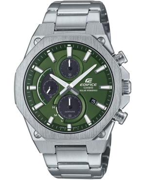 Men Klassisch Japan Eco-Drive Analog Watch Chronograph CASIO EFS-S570D-3AUEF Grün Dial 44mm