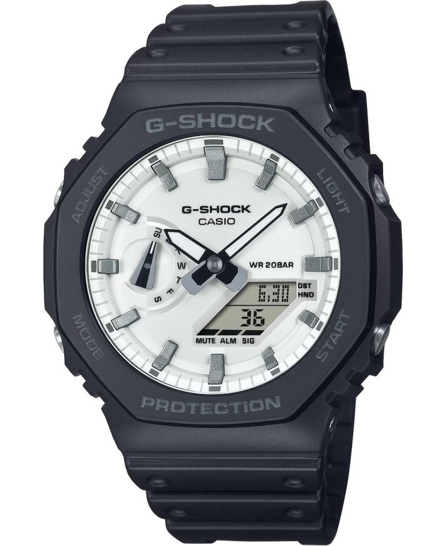 Men Sports Functional Diver Japan Quartz Digital Watch Timer CASIO GA-2100WD-1AER G-Shock Weiß Dial 45mm