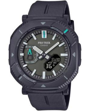 Men Sports Functional Japan Eco-Drive Digital Watch Timer CASIO PRJ-B001-1ER Black Dial 46mm