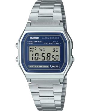Men Fashion Functional Japan Quartz Digital Watch Alarm CASIO A158WEA-2EF Modrá Dial 33mm