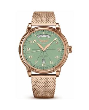 Men Klassisch Luxury Swiss Automatic Analog Watch AVIATOR V.3.44.2.404.5 Grün Dial 45mm