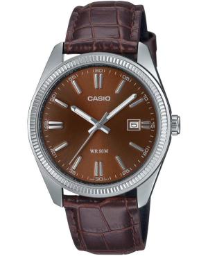 Мужские Классические Японские Кварцевые Аналоговый Часы CASIO MTP-1302PL-5AVEF Коричневый Циферблат 38.5mm