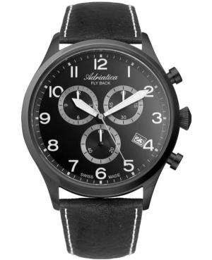 Mężczyźni Classic Analog Szwajcar Zegarek Chronograf ADRIATICA Czarny Wybierz A8267.B224CH