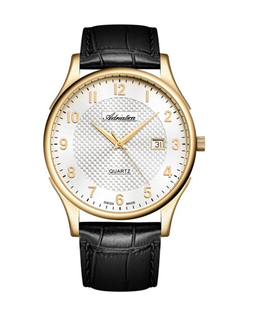 Men Classic Analog Klassisch Swiss Quartz Watch ADRIATICA Silver Dial 41mm A1246.1223Q