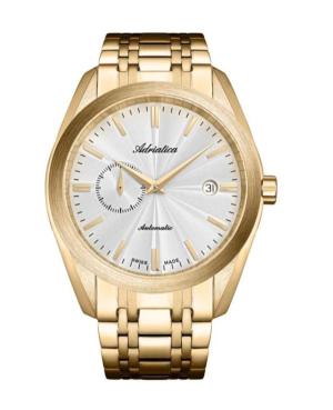 Men Classic Analog Swiss Automatic Watch ADRIATICA Silver Dial 45mm A8202.1113SA