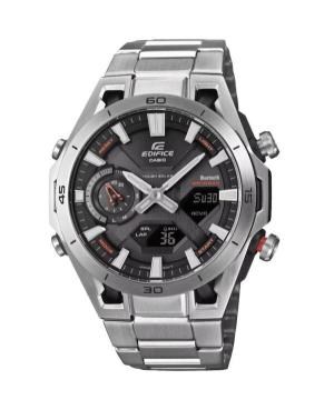 Men Japan Quartz Analog Watch Alarm CASIO ECB-2300D-1AEF Black Dial 45.9mm