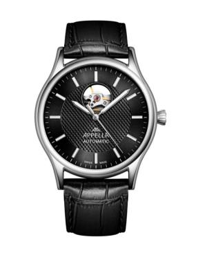 Men Classic Analog Luxury Swiss Watch APPELLA Black Dial 42mm L70013.5214OA