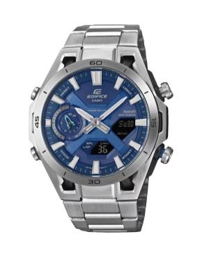 Men Klassisch Functional Japan Eco-Drive Digital Watch Timer CASIO ECB-2300D-2AEF Blau Dial 45.9mm