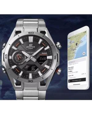 Men Klasické Functional Japan Eco-Drive Digital Watch Timer CASIO ECB-2300D-2AEF Modrá Dial 45.9mm image 8