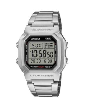 Men Sports Functional Japan Quartz Digital Watch Alarm CASIO W-800HD-1AVEF Silver color Dial 37mm