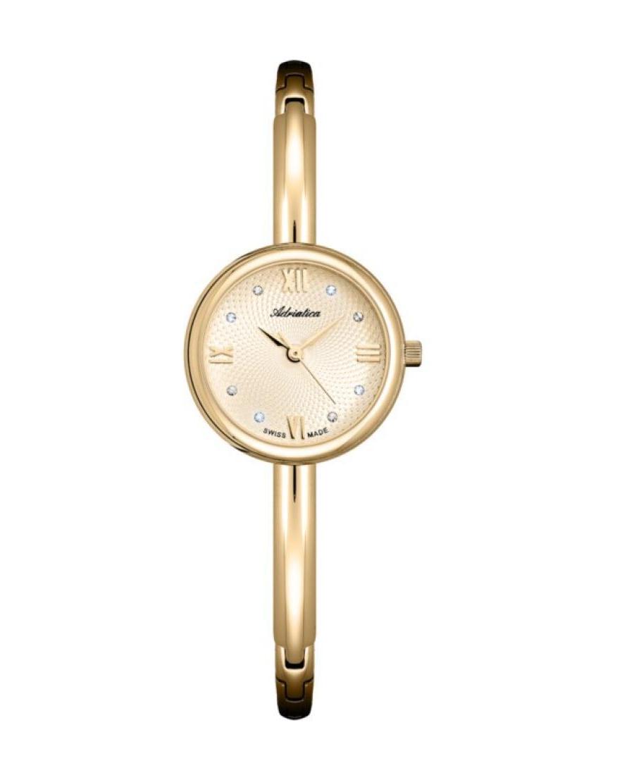Women Classic Analog Swiss Quartz Watch ADRIATICA Gold color Dial 24.9mm A3846.1181Q