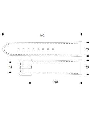 Watch Strap STAILER 1551-2031, Black 20 mm image 1