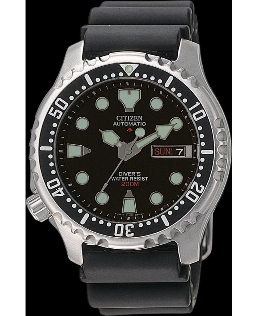 Men Diver Japan Automatic Analog Watch CITIZEN NY0040-09EE Černá Dial 42mm