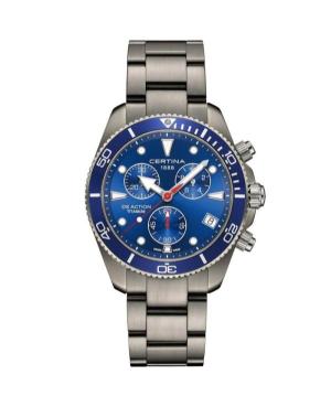 Mężczyźni klasyczny sportowy Diver Luxury Szwajcar kwarcowy analogowe Zegarek Chronograf CERTINA C048.417.44.041.00 Niebieska Wy