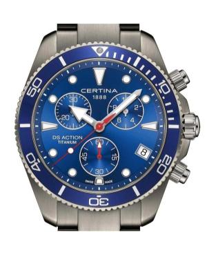 Men Klasické Sports Diver Luxury Swiss Quartz Analog Watch Chronograph CERTINA C048.417.44.041.00 Modrá Dial 42mm image 4
