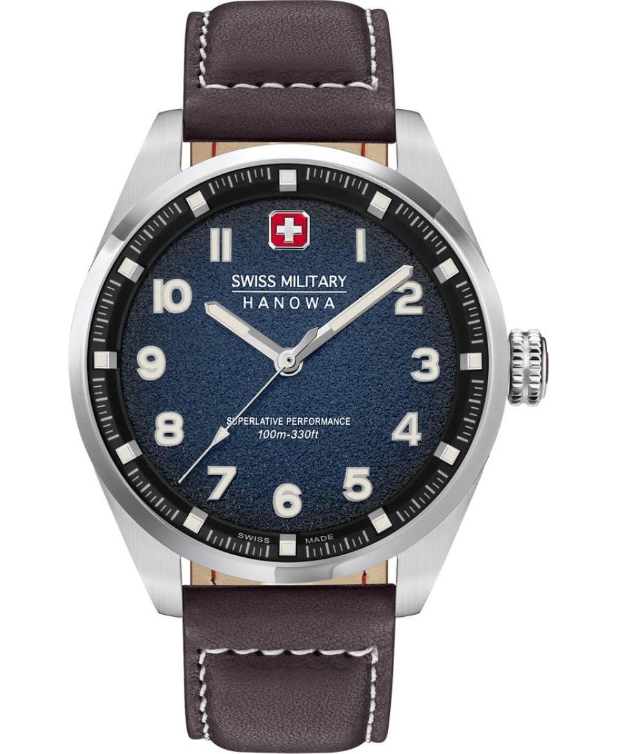 Men Klassisch Swiss Quartz Analog Watch SWISS MILITARY HANOWA SMWGA0001502 Blau Dial 42mm