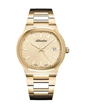 Men Classic Analog Swiss Quartz Watch ADRIATICA Gold color Dial A8349.1111Q