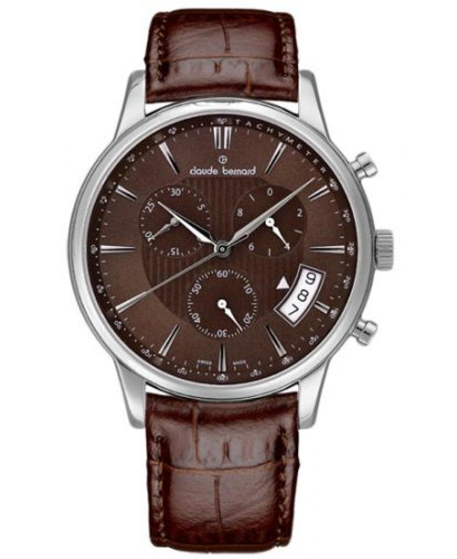 Men Swiss Quartz Watch Chronograph CLAUDE BERNARD 01002 3 BRIN