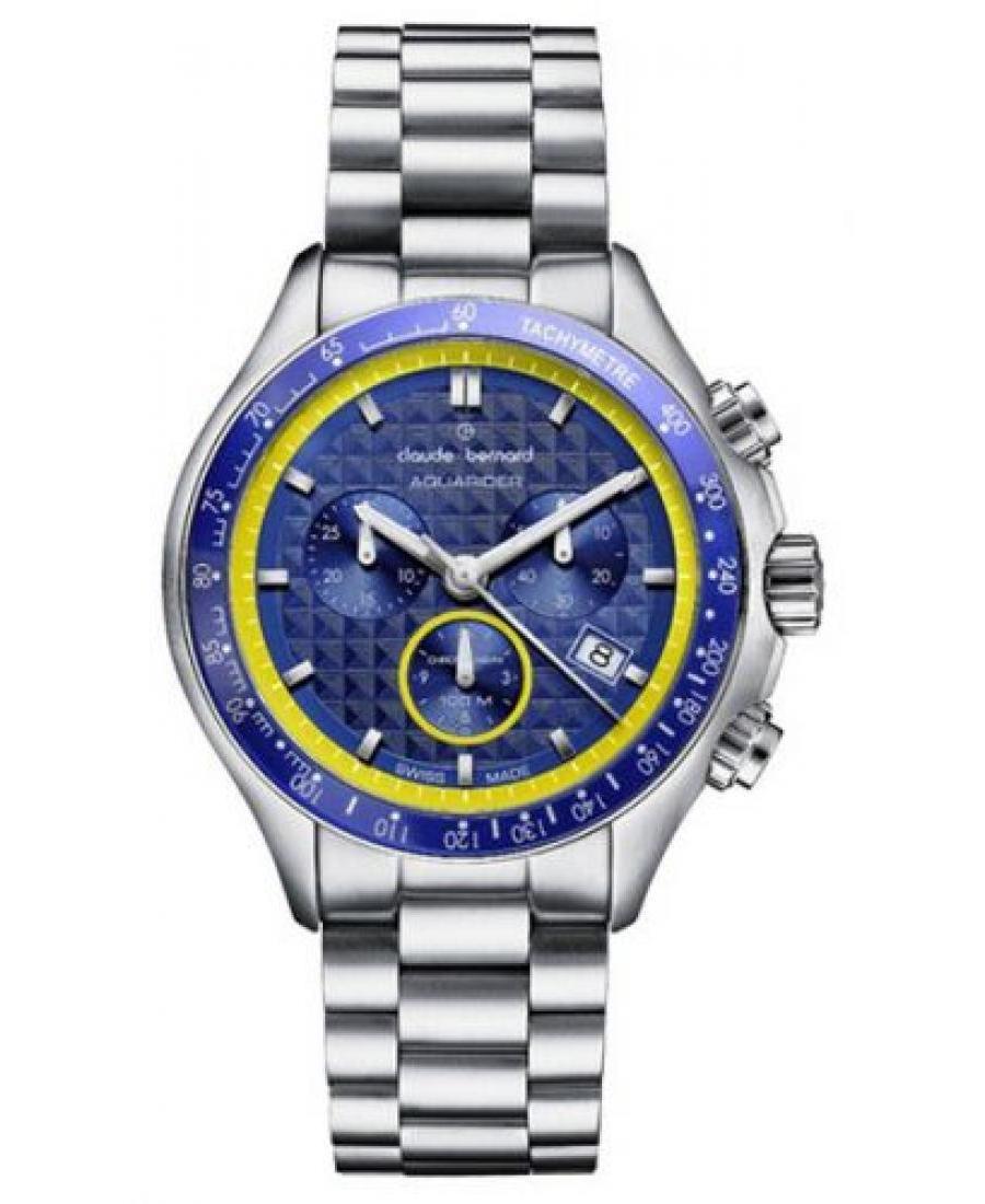 Men Swiss Quartz Watch Chronograph CLAUDE BERNARD 10207 3BM BUJ