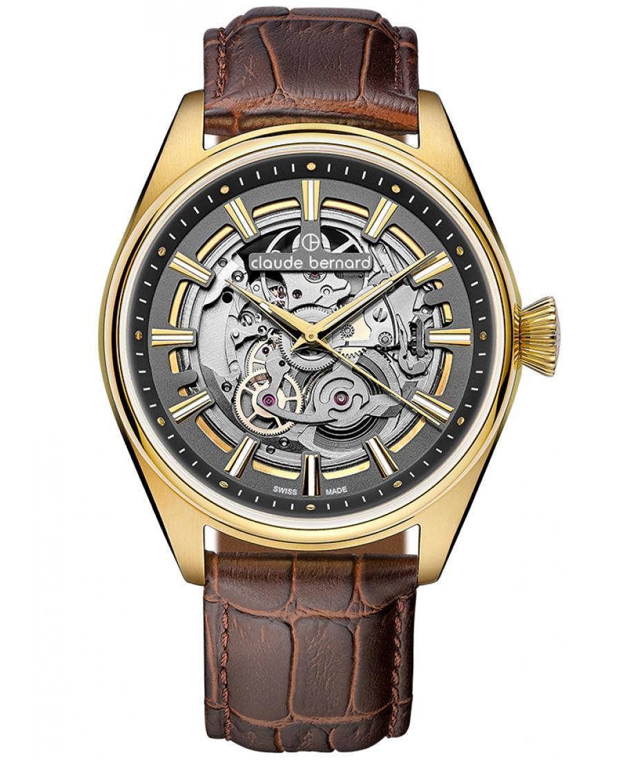 Mężczyźni Luxury Szwajcar automatyczny Zegarek Szkielet CLAUDE BERNARD 85307 37JC GID