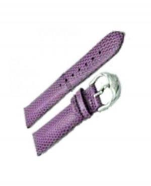 Watch Strap BISSET BSAD41 purple Leather Purple Skórzany Fioletowy 18 mm