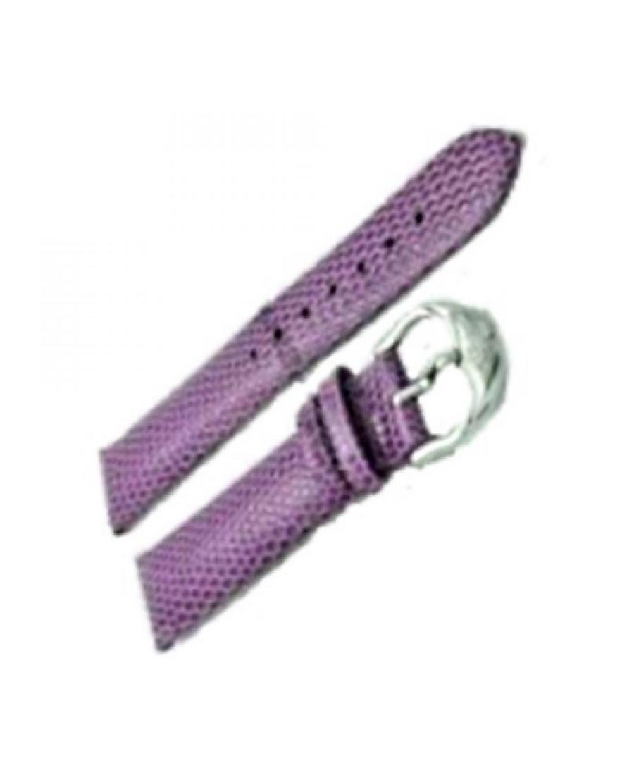 Watch Strap BISSET BSAD41 purple Leather Purple Skórzany Fioletowy 18 mm