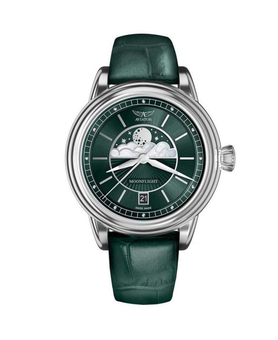 Kobiety Szwajcar klasyczny kwarcowy Zegarek AVIATOR V.1.33.0.262.4 Zielony Wybierz