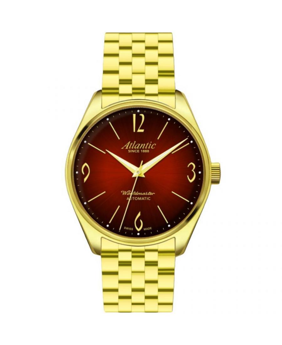 Men Classic Luxury Swiss Automatic Analog Watch ATLANTIC 51752.45.99GM Burgundy Dial