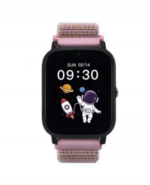Zegarki dziecięce Kids Tech 4G Pink velcro Moda sportowy Funkcjonalny Smart Zegarek GARETT kwarcowy Czarny Dial