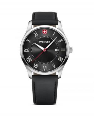 Men Swiss Classic Quartz Watch Wenger 01.1441.138 Black Dial