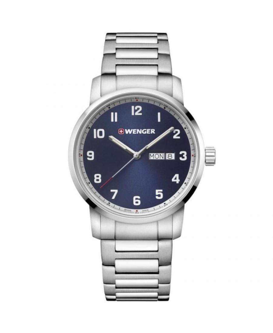 Men Swiss Classic Quartz Watch Wenger 01.1541.121 Blue Dial