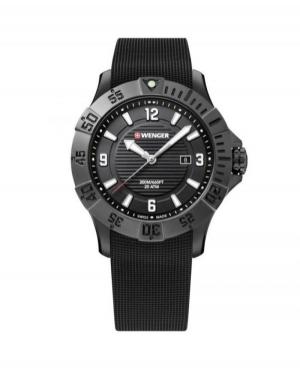 Men Sports Diver Swiss Quartz Analog Watch WENGER 01.0641.134 Black Dial 43mm