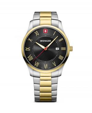 Mężczyźni klasyczny Szwajcar kwarcowy analogowe Zegarek WENGER 01.1441.142 Czarny Dial 42mm