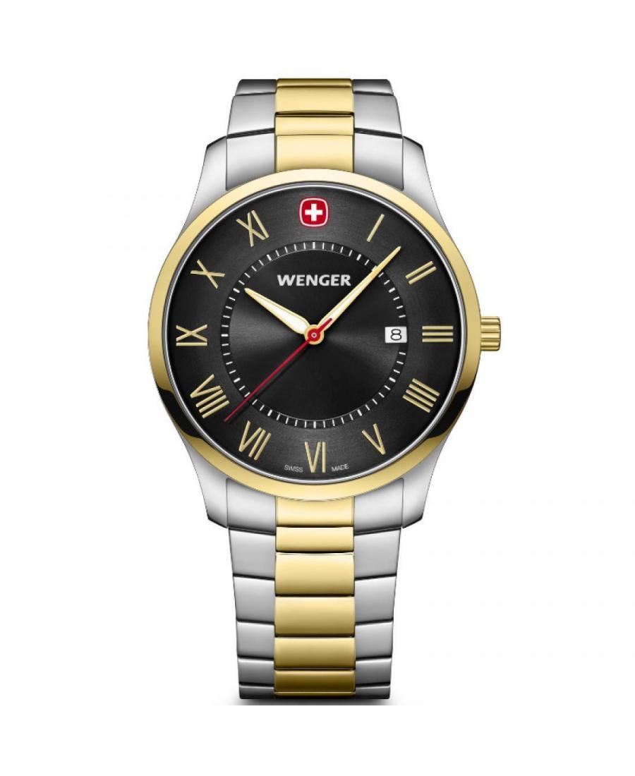 Men Swiss Classic Quartz Watch Wenger 01.1441.142 Black Dial