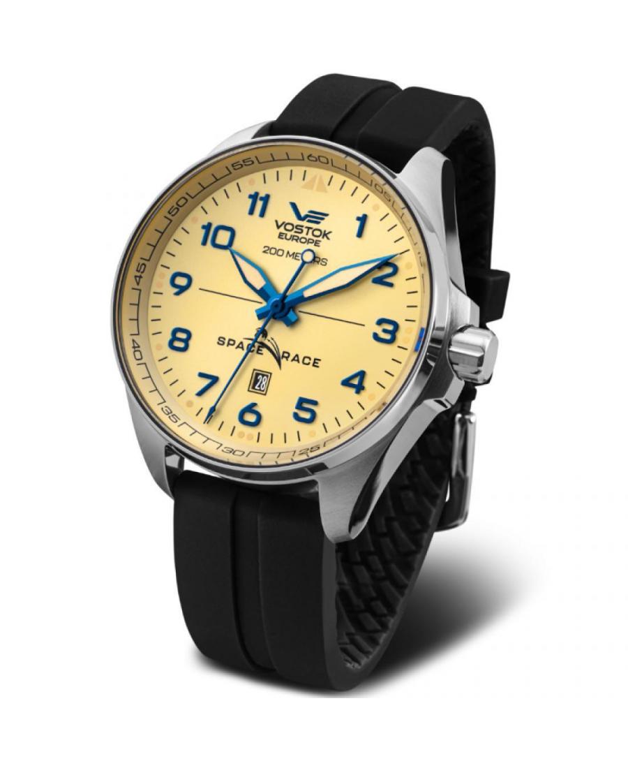 Mężczyźni Diver automatyczny analogowe Zegarek VOSTOK EUROPE YN55-325A663SI Żółty Dial 47mm