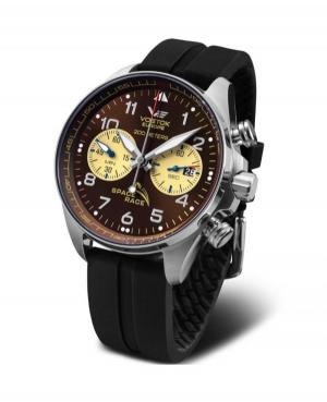 Mężczyźni Diver kwarcowy analogowe Zegarek Chronograf VOSTOK EUROPE 6S21-325A665SI Brązowy Dial 47mm