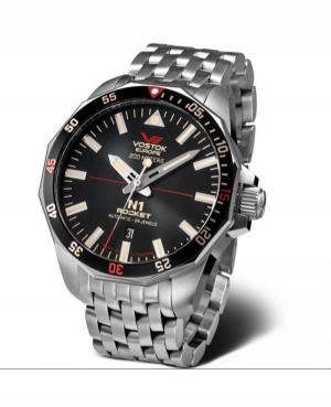 Mężczyźni Diver automatyczny analogowe Zegarek VOSTOK EUROPE NH35A-225A709BR Czarny Dial 46mm