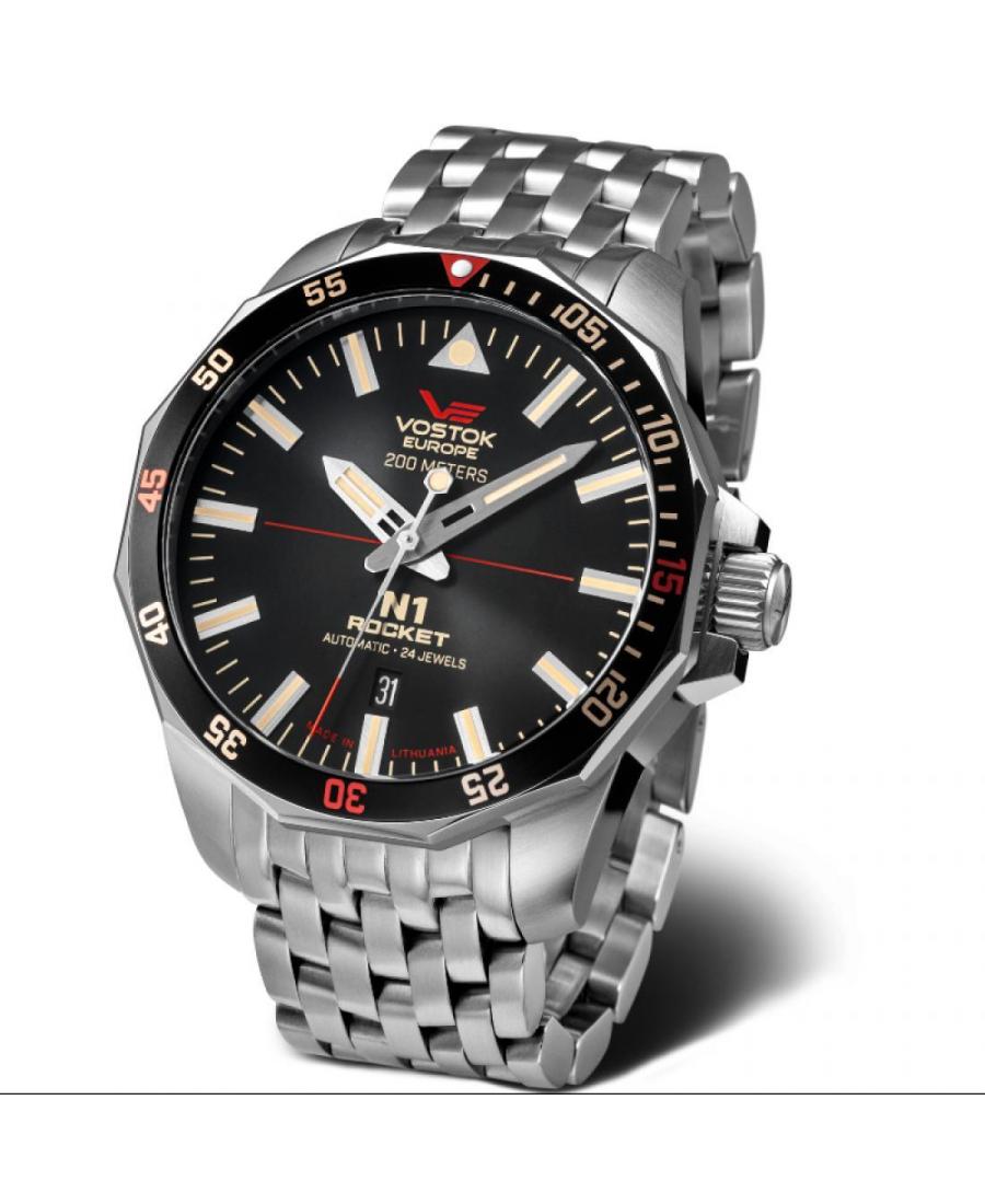 Mężczyźni Diver automatyczny analogowe Zegarek VOSTOK EUROPE NH35A-225A709BR Czarny Dial 46mm
