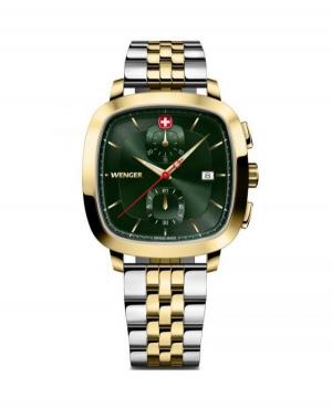 Men Classic Sports Swiss Quartz Analog Watch Chronograph WENGER 01.1933.105 Green Dial 40mm